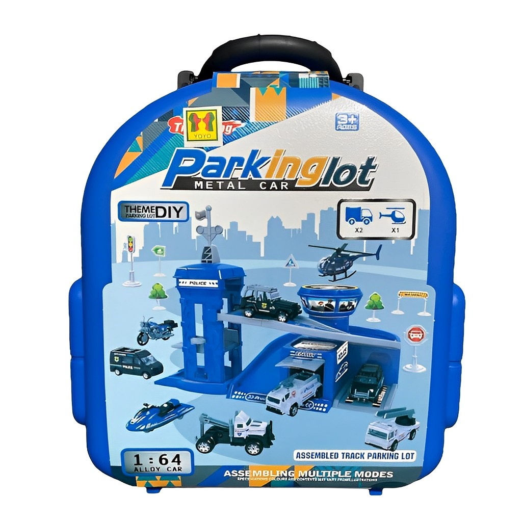 Tas Ransel Parking Lot 1:64 3 Tema | Mainan Anak Laki Laki Mobil Mobilan | Kado Ultah Anak Cowok Terbaru 2023