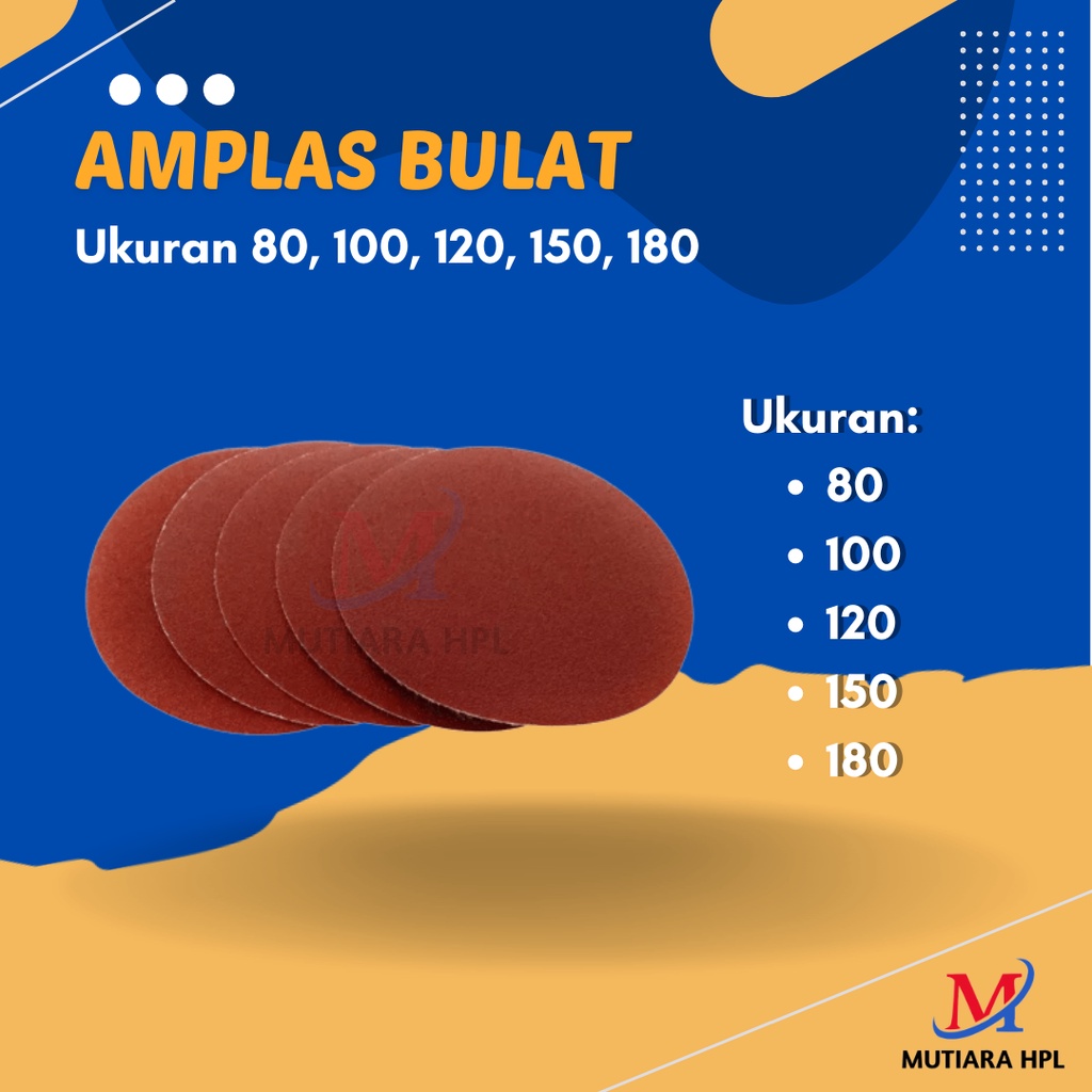 Amplas Bulat Gerinda Kayu Velcro 4 Inch Grit 60-180 / Amplas Kayu