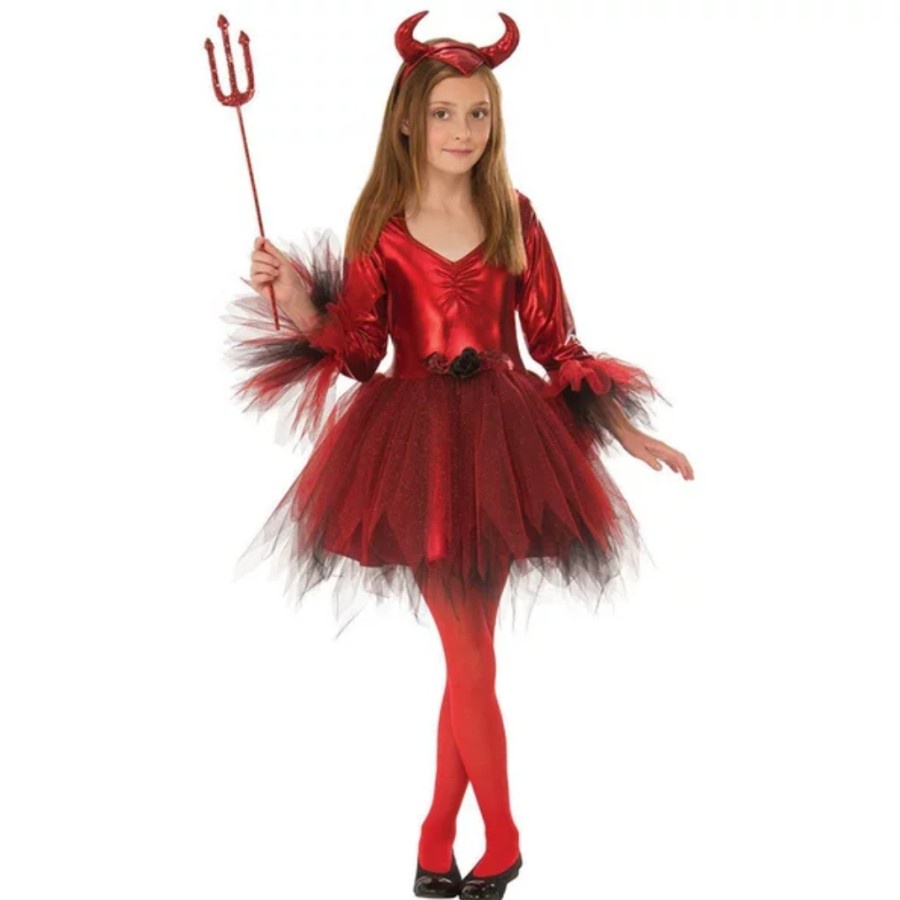 Red Devil Costume Red Demon Boy Girl Kids Kostum Anak Halloween Iblis