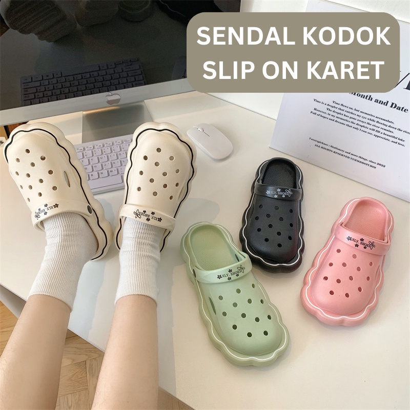 Mainland Sandal Crocs Pin Karakter Jibbits Lucu Sandal Kodok Viral Kekinian Sendal Lubang Pin Karet Rumahan Outdoor HSN132