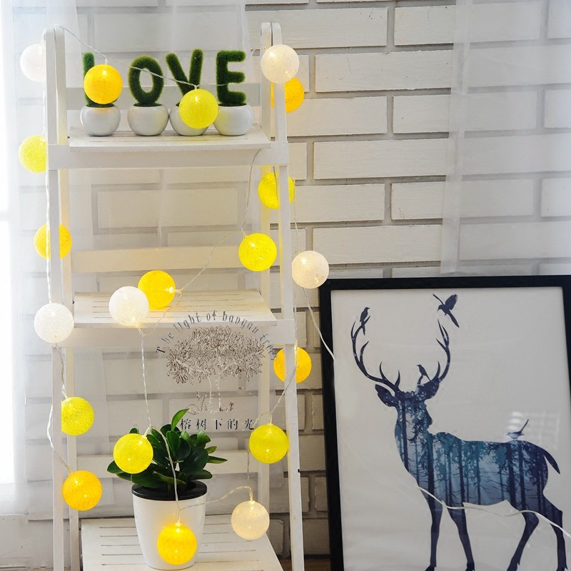 FYGALERY Lampu Bola Cotton Ball Light Lampion Benang Gantung Tumblr Light Murah