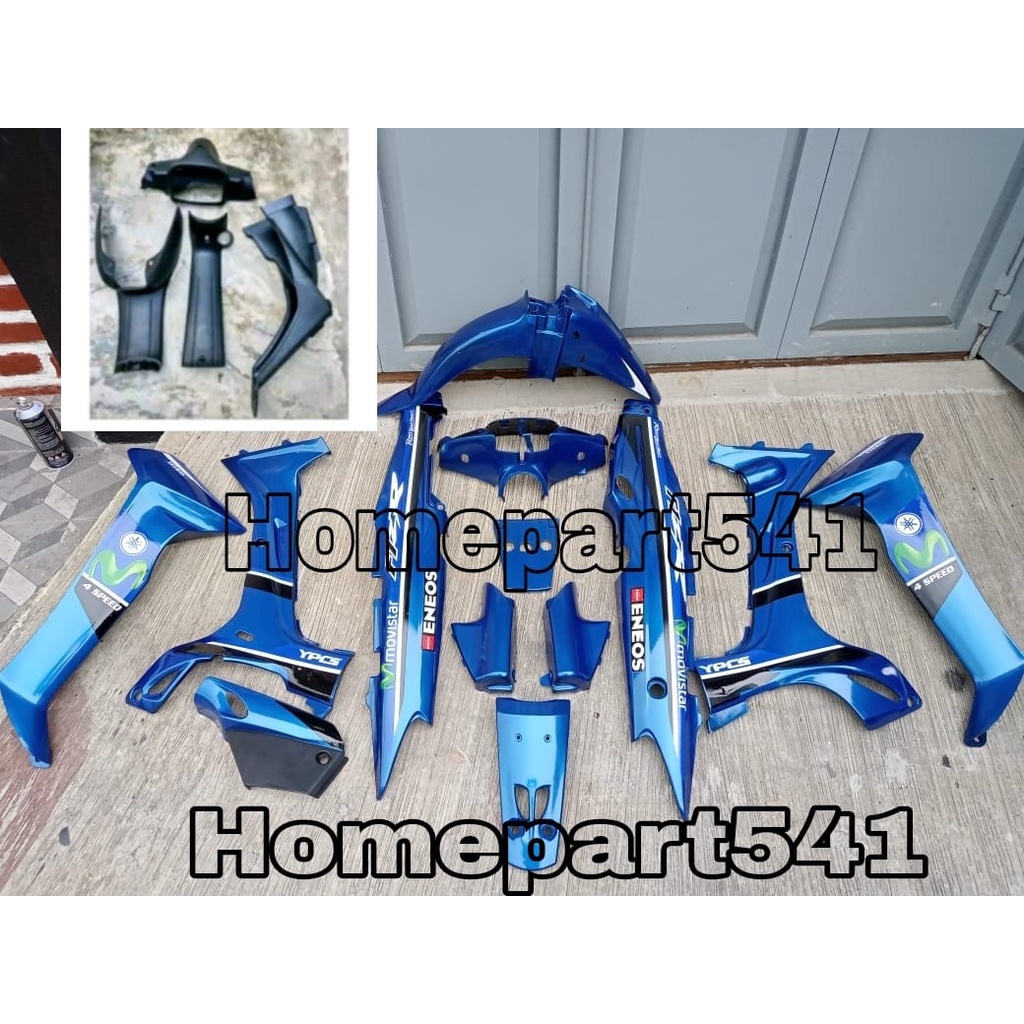 PAKET BODY KASAR BODY HALUS YAMAHA FIZR FIZ R SET STRIPING MOVISTAR WARNA BIRU