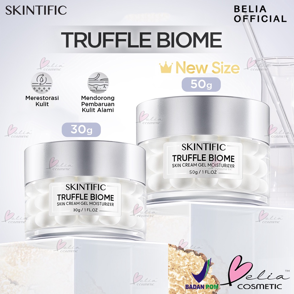 ❤ BELIA ❤ SKINTIFIC Truffle Biome Skin Reborn Cream Gel Moisturizer with 5X Ceramide Repair Skin for Redness / Dryness / Irritation skin 30g | 50g | BPOM