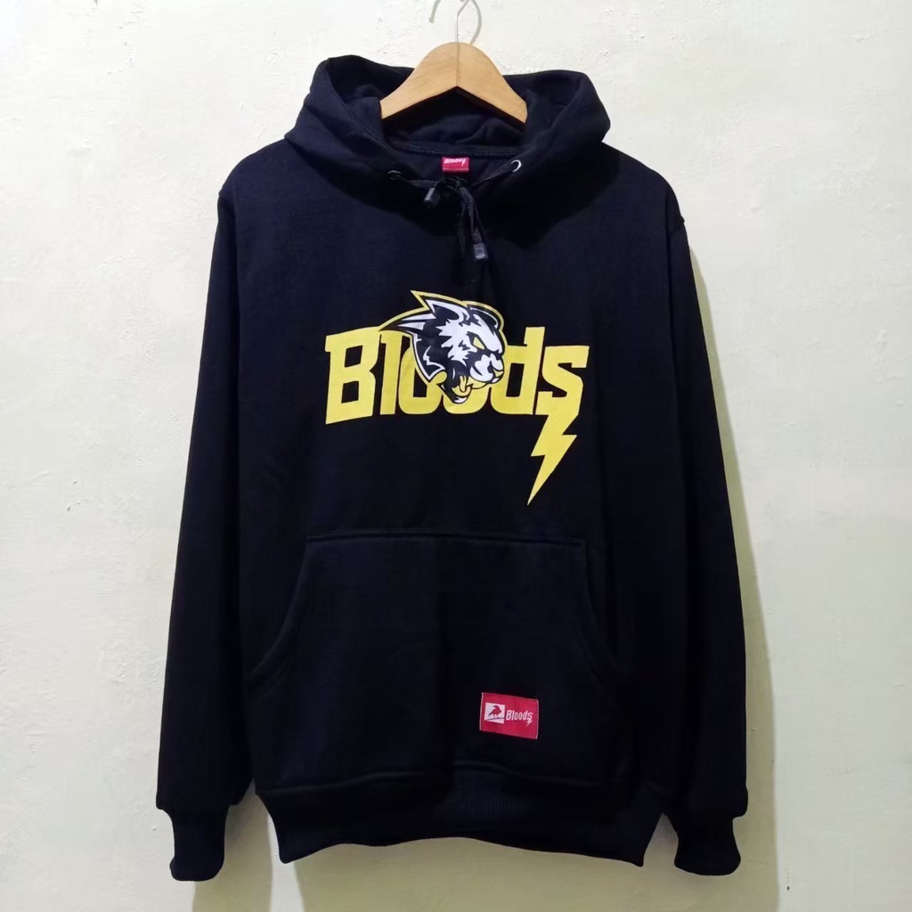 Hoodie Bloods Distro Pria Sweater Wanita High Quality Full Taq Black Edition