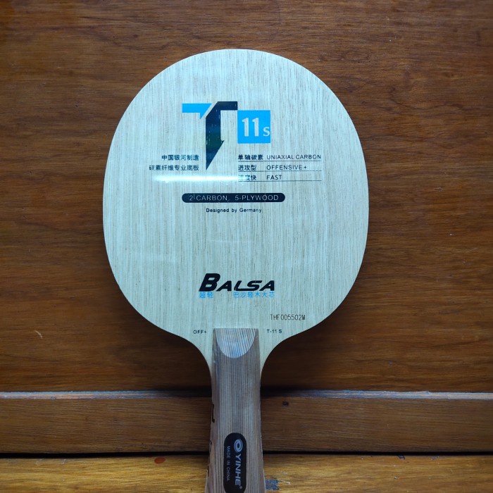 Kayu Bet Pingpong Tenis Meja Yinhe T11s Offensive Balsa Carbon FL