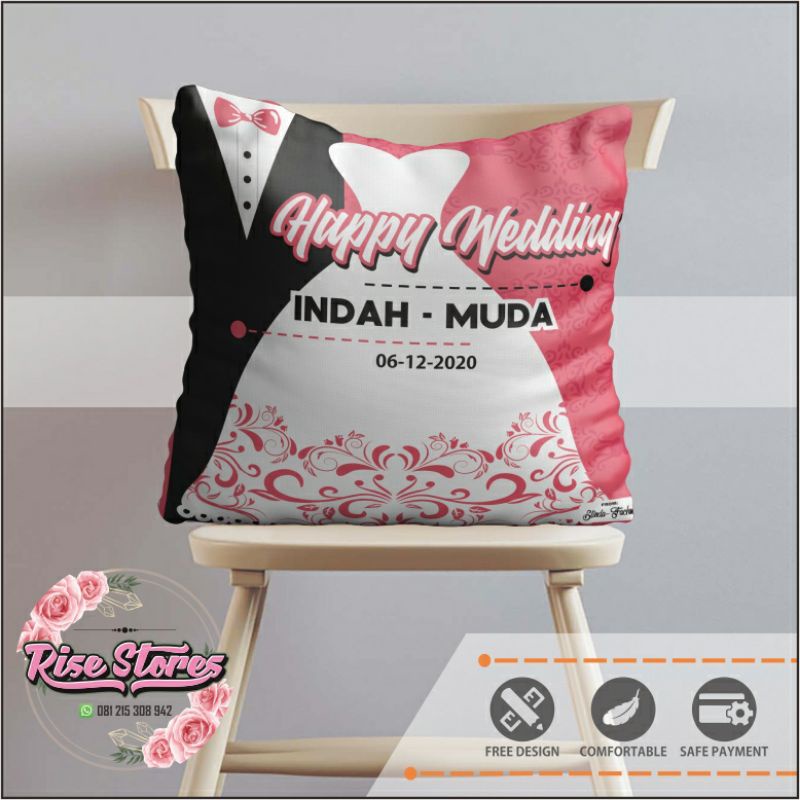Bantal custom foto / Bantal kado / Bantal wedding / bantal full print /Bantal Wedding 2