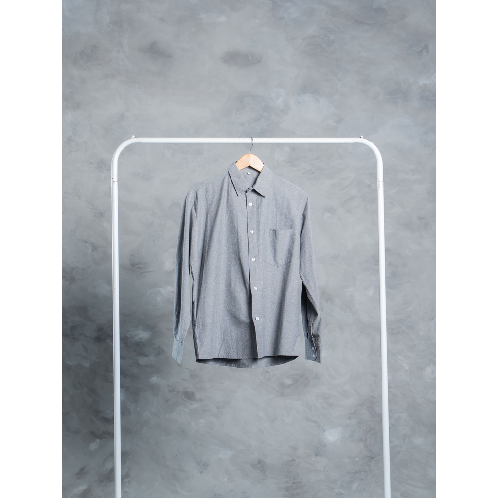Kemeja Pria Abu Grey Lengan Panjang Oxford Premium "Office Look"