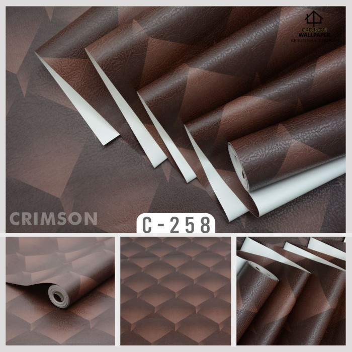 WALLPAPER DINDING MOTIF 3D COKLAT / WALLPAPER VINYL MOTIF 3D