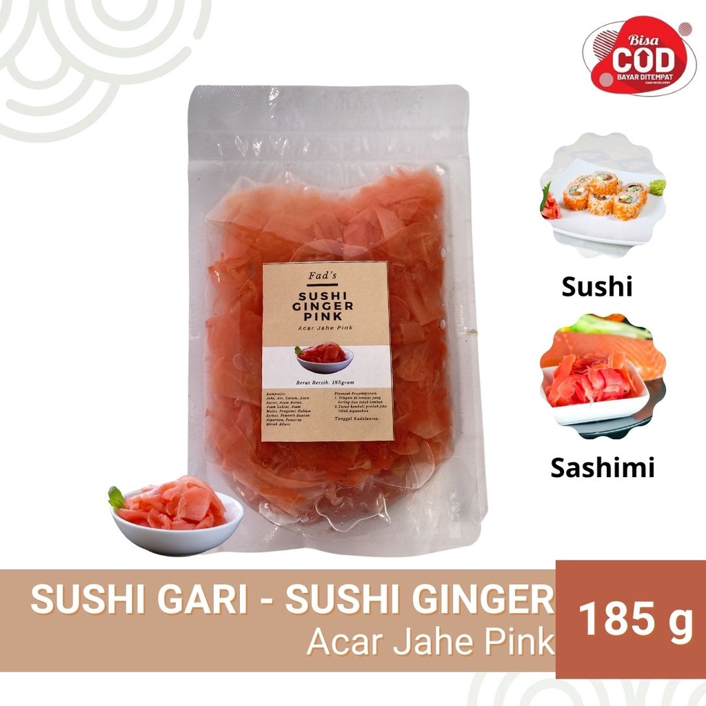 Sushi Gari 185gr - Sushi Ginger Pink - Sushi Ginger Pink - Acar Jahe Sushi - Sushi Pickles