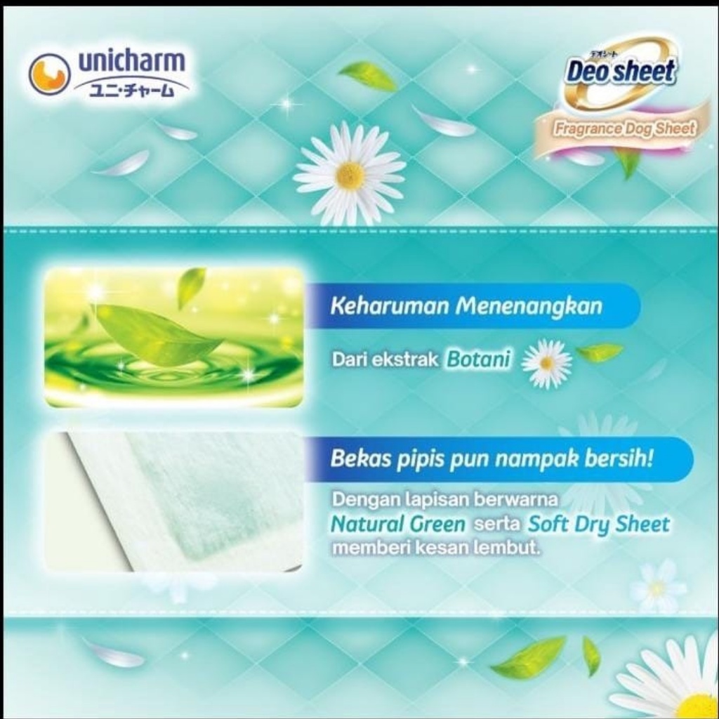 Unicharm Deo Sheet Green Aroma Wide Size 60 x 44 Isi 42 Pcs