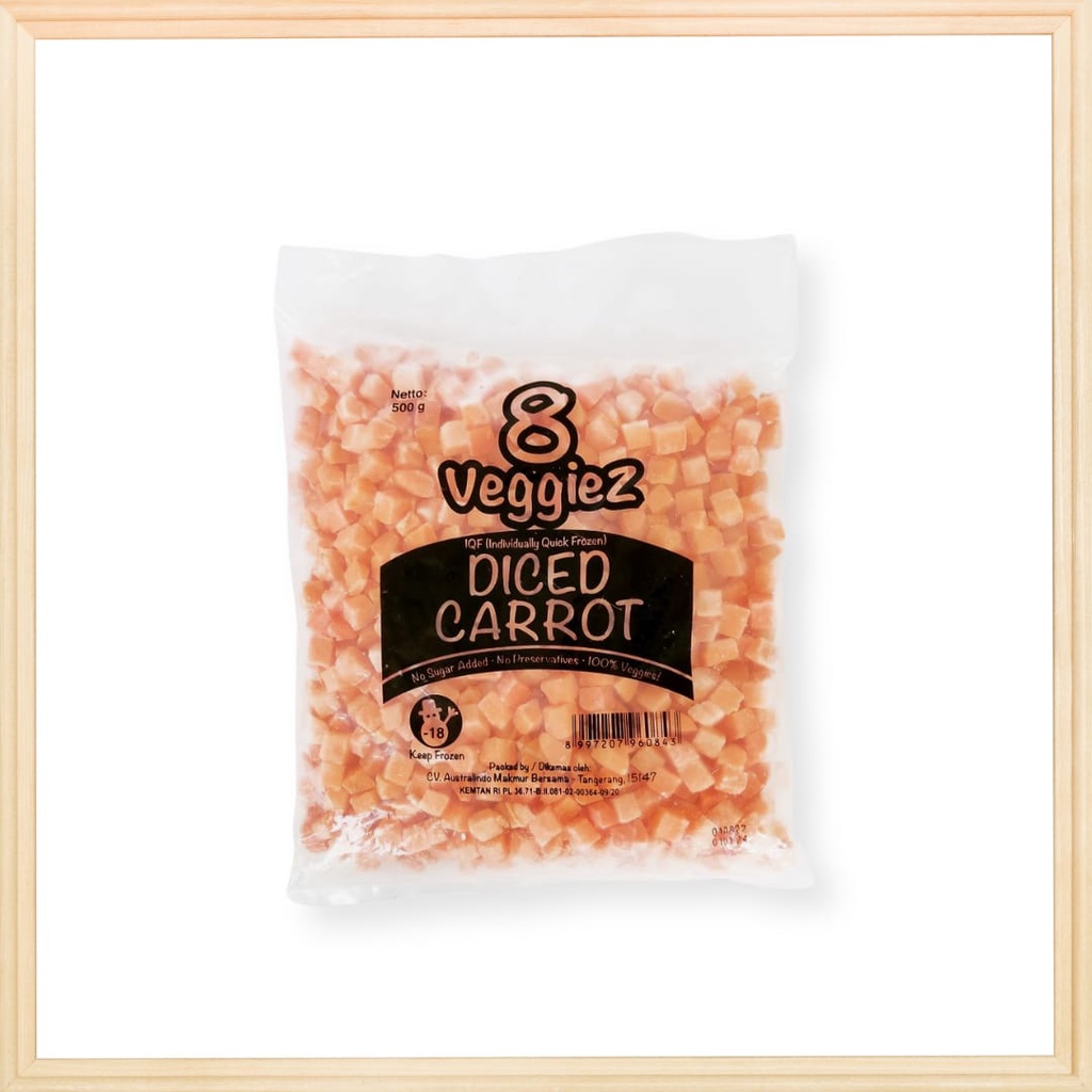 

8 Veggiez IQF Frozen Carrot / Wortel Beku - 500 g