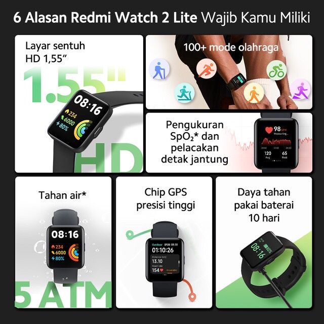 Xiaomi Redmi Watch 2 Lite Garansi Resmi Xiaomi Indonesia