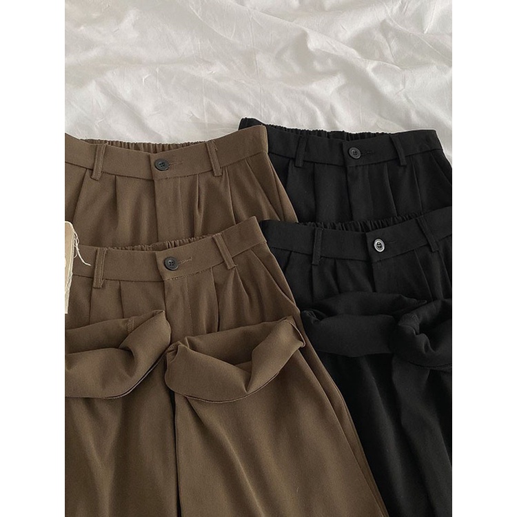 Celana Kulot Wanita Kekinian/Pants Korean Style/Celana Bahan Hitam Highwaist