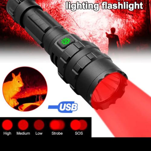 Wanfire Senter Led Infrared Berburu Senter Led Berburu Malam Hunting Red Light - Q5