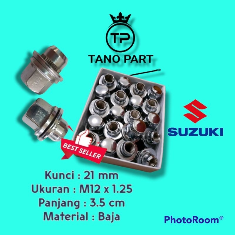 Mur Roda Racing Fujita Baut Lugnut Kuda 1.25 Mobil Suzuki Vitara Jimny Splash Isi 20pcs Bahan Baja