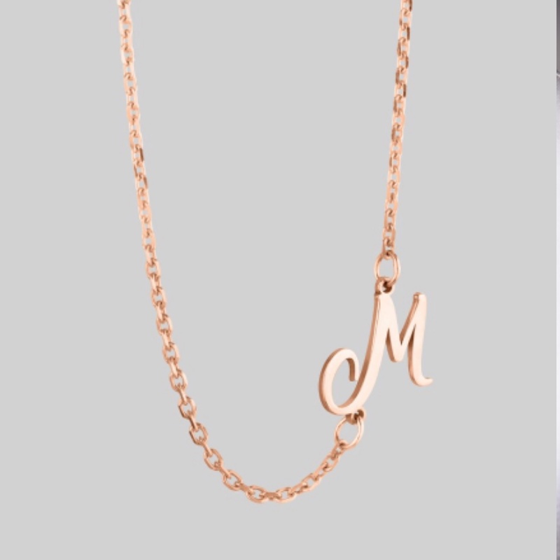 KALUNG TITANIUM WANITA LIONTIN ABJAD / LIONTIN HURUF / LIONTIN INISIAL LOVE CANTIK BISA CUSTOME