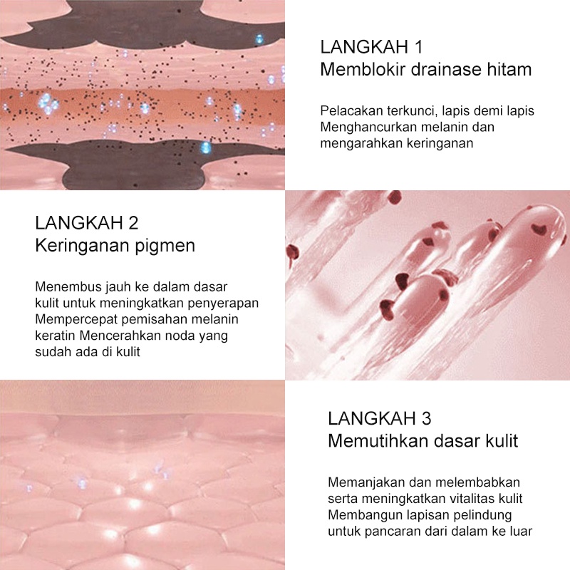 Niacinamide Pemutih Serum Penghilang flek Serum 100ml serum penghilang flek hitam yang ampuh Bintik Efektif Brightening Serum Flek Hitam Melasma Membandel Pencerah Wajah utuk Cerahkan Kulit Sensitif Kusam  Pigmen Gelap Melanin