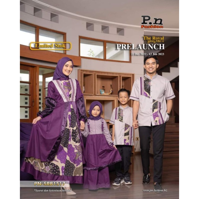 sarimbit gamis dan koko pn srb 1517 by pn fashion