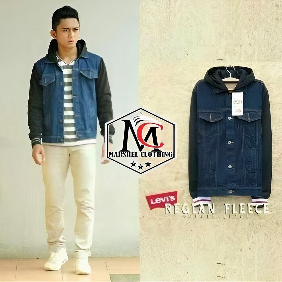 RCL - Jaket Jeans Hoodie Biowash Kombinasi Hitam Jaket Boy Pria Jaket Jeans Boy Jaket Levi Hoodie Pria Boy / Jaket Denim Hoodie Boy / Jaket Jeans Hoodie Boy Pria / Jaket Jeans Denim Boy Double Sleeting / Jaket Jeans Resleting Denim Boy Anak Jalanan