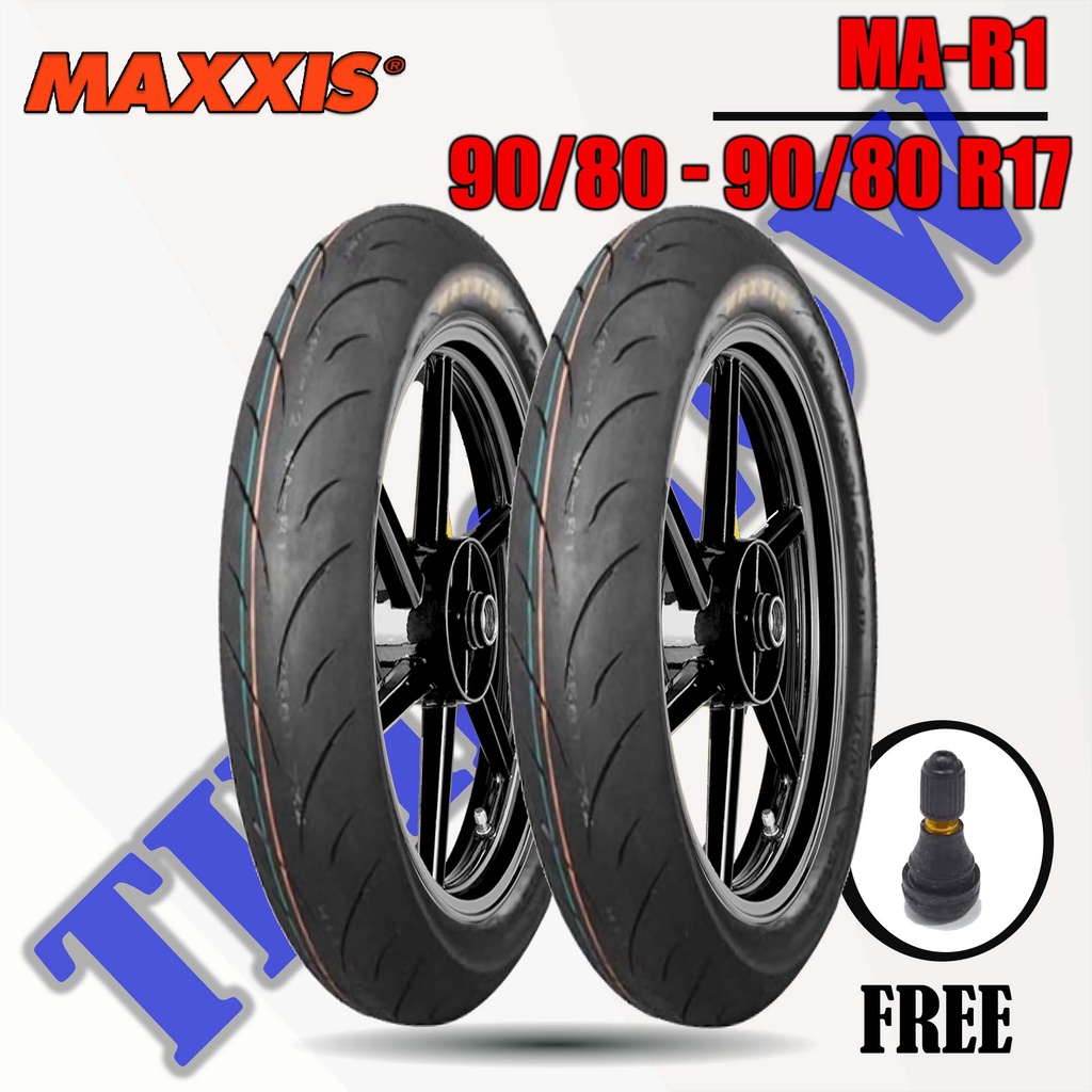 Paket Ban Motor SOFT COMPOUND //  MAXXIS MA-R1 90/80 - 90/80 Ring 17 Tubeless