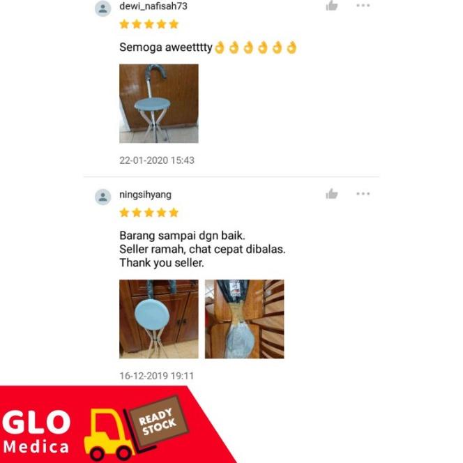 Populer Tongkat Kursi Duduk Lipat Kaki 3 Merk Onemed Alat Bantu