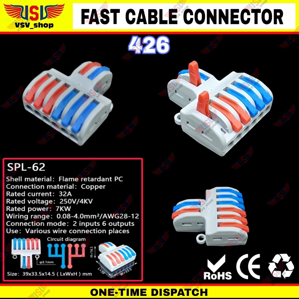 Terminal Konektor Kabel Sambung Cabang Quick Cable Connector 2to6