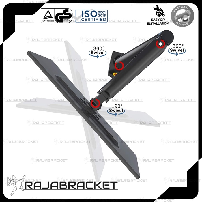 Bracket Monitor 17 19 22 24 27 30 inch, Bracket Monitor Meja 17 inch ~ 30 inch Semua merk Monitor