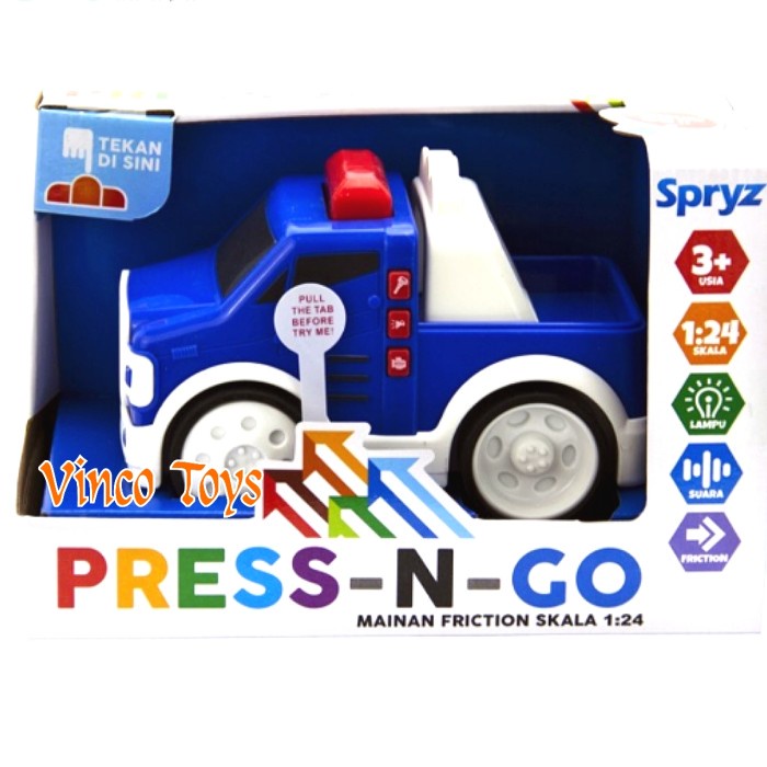 MOBIL POLISI PRESS N GO SPRYZ POLICE CAR MAINAN BAK PICK UP POLISI TERBARU