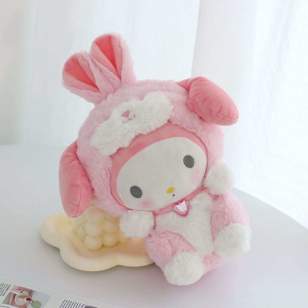 MAINAN BONEKA CINNAMOROLL MELODY KUROMI KOSTUM KELINCI RABBIT BUNNY PLUSH LUCU