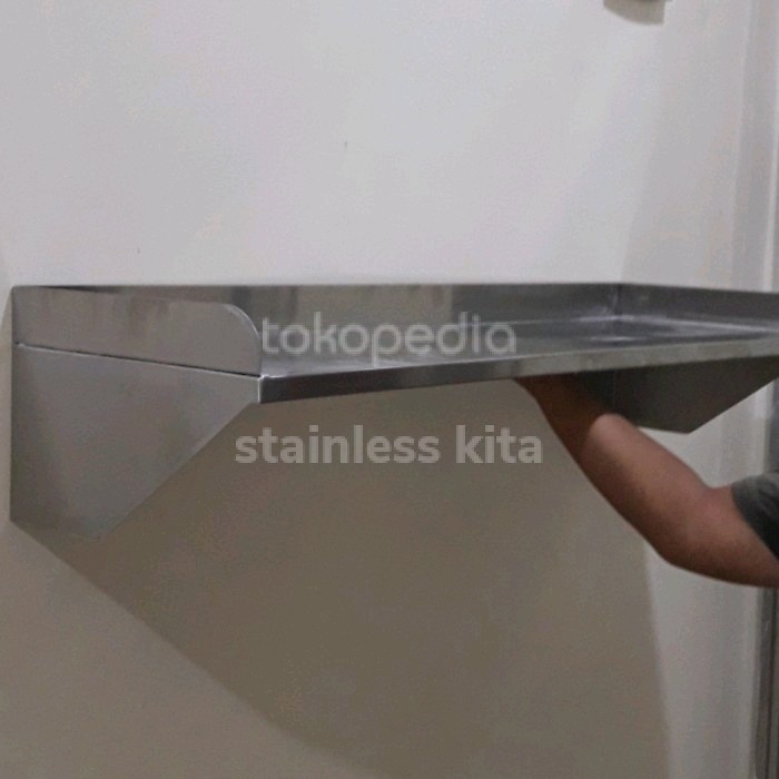 Rak Dapur Wall Shaft 100Cm / Ambalan Stainless / Ambalan Dinding