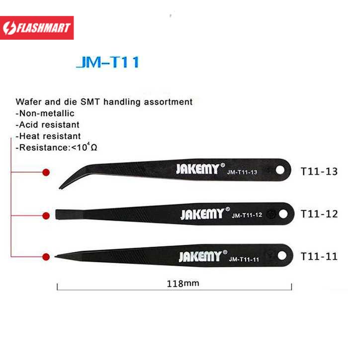 Flashmart High Anti Static Tweezers Suit 3 PCS - JM-T11