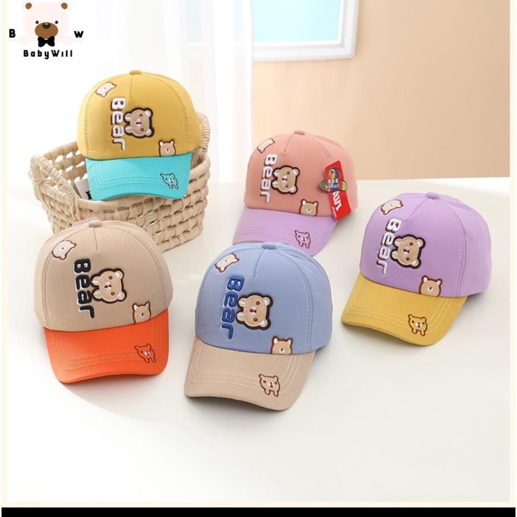 TOPI BASEBALL ANAK LAKI LAKI PEREMPUAN BORDIR BEAR BEAR005