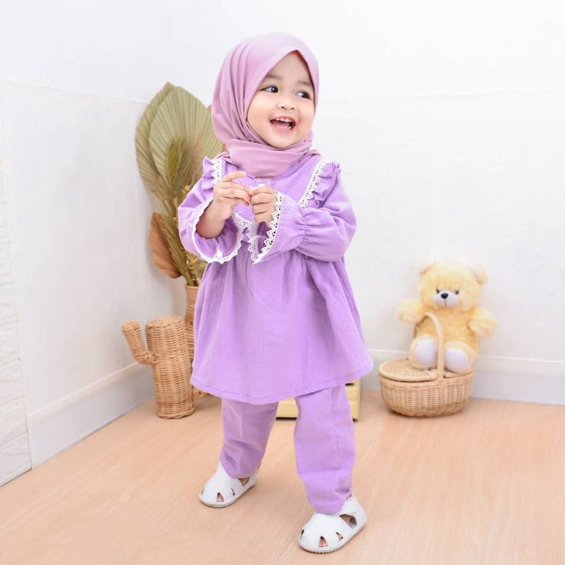 Baju Anak Perempuan / Setelan Anak Perempuan / One Set Anak Perempuan / Setelan Anak Perempuan 1 - 5 Tahun / Stelan Baju Anak Perempuan Cewek / Baju Muslim Anak Perempuan