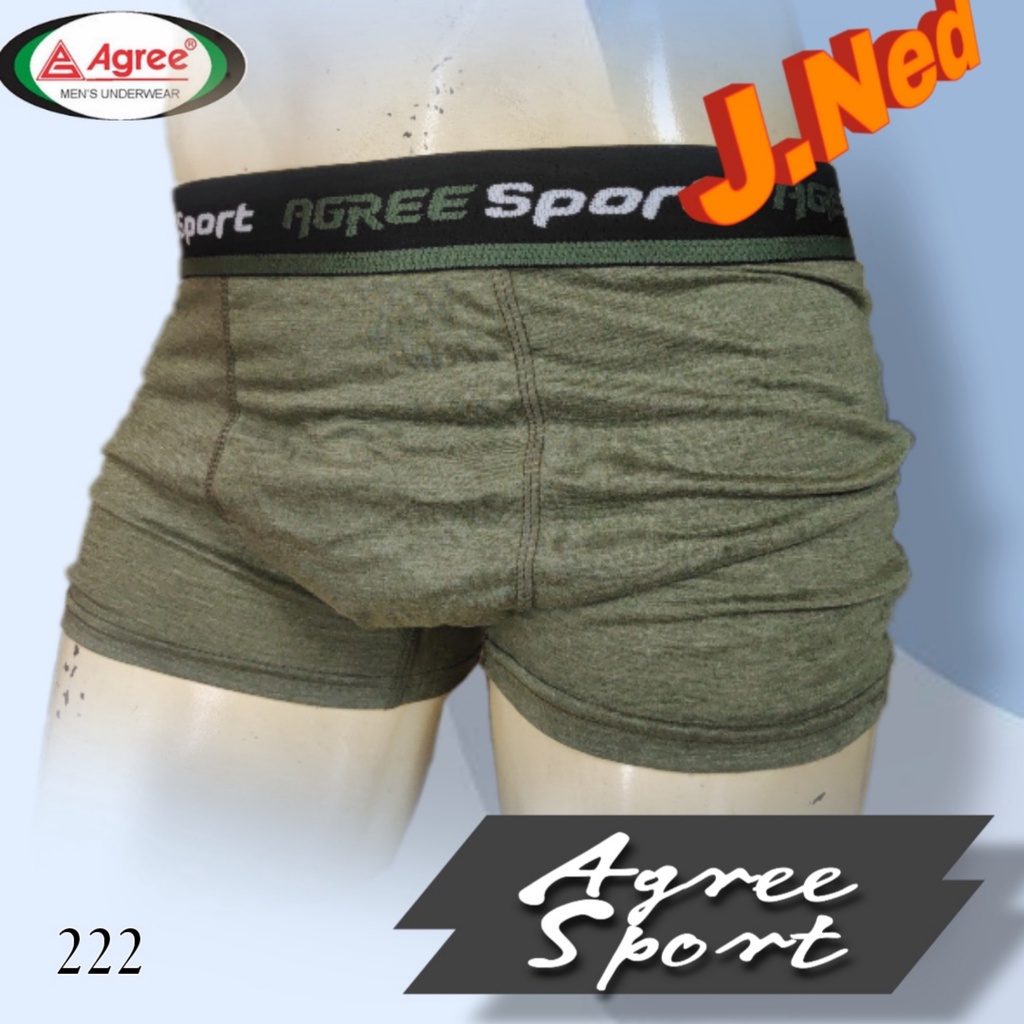 J222D - (PER BOX ISI 2 PCS) CELANA DALAM BOXER PRIA AGREE SIZE M, L, XL