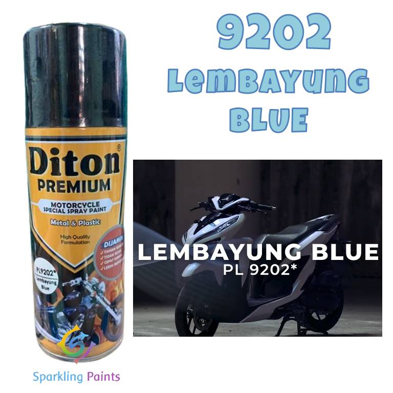 Pilox Diton Premium Lembayung Blue 9202 400ml Warna Biru Mutiara Pearl Blue