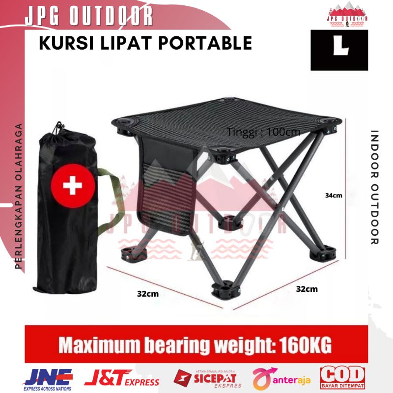 Kursi Lipat Mancing Camping Piknik Outdoor Portable Aluminium Folding Chair