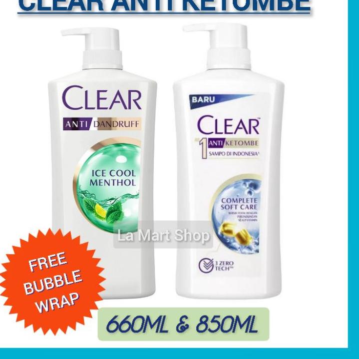 ✮ Shampoo Clear Anti Ketombe Ice Cool Menthol 660ML Shampoo Clear Complete Soft Care 660ML Shampo Cl