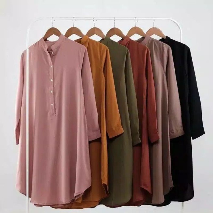 Atasan Wanita Brillie Moscrepe Fit XXXL LD 120 Hijau Botol W1I7 OOTD Berkualitas Kemeja Wanita Terba
