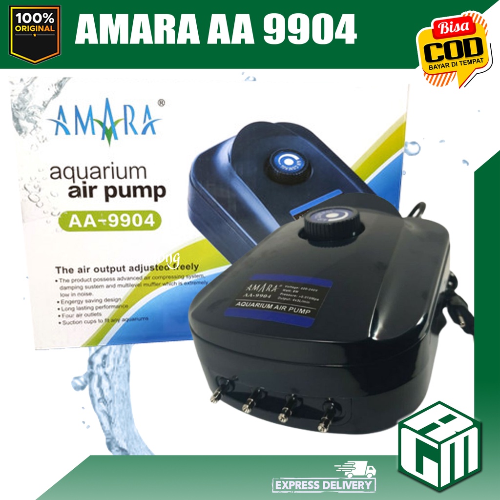 PAKET Amara AA 9904 AA9904 Mesin Aerator 4 Lubang Aquarium Aquascape