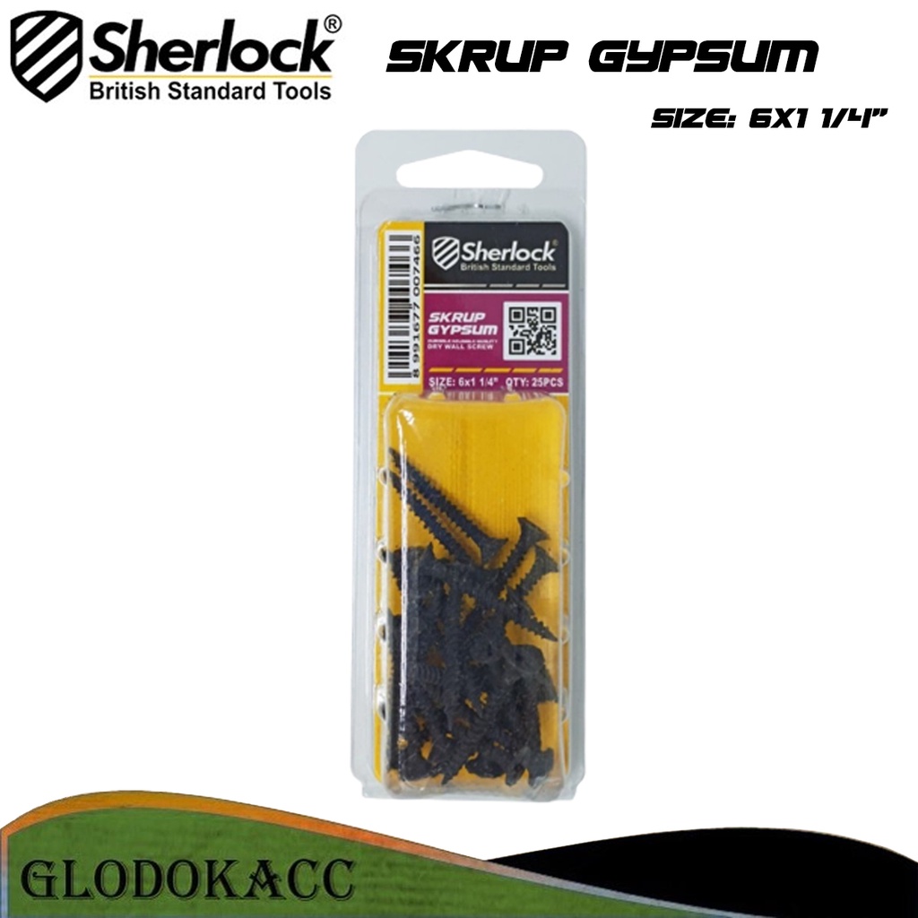 Skrup Gypsum 6 x 1 1/4&quot; Sherlock ( isi +- 25 pcs/box)