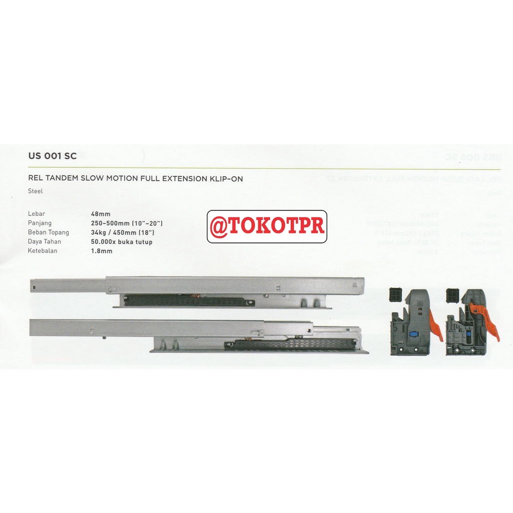 REL LACI TANDEM SLOW MOTION FULL EXTENSION KLIP-ON TAC0-US 001 SC
