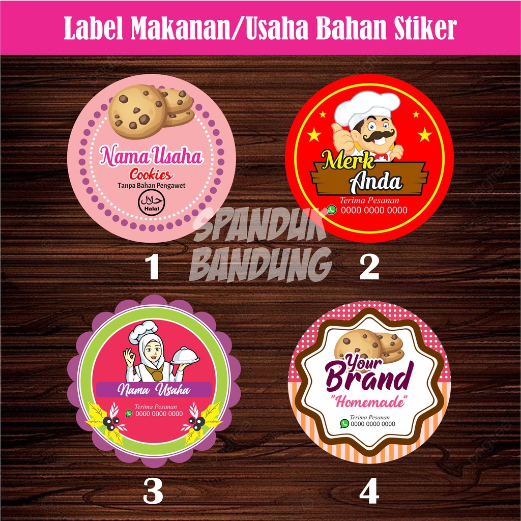 

label stiker untuk usaha makanan / label produk makanan / label produk cup /label cup