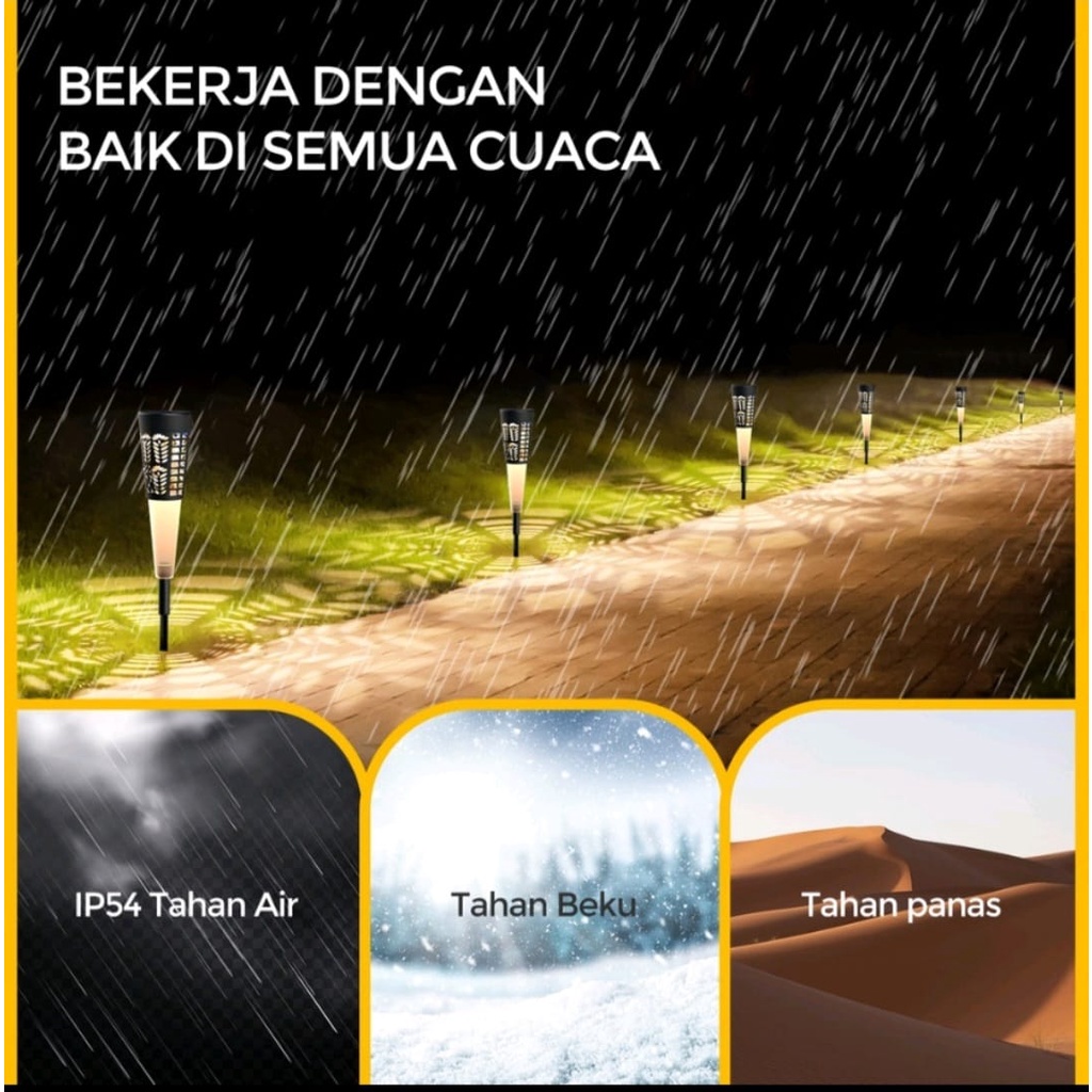 Lampu Taman Solar 2 in 1 Mode Cahaya kuning + RGB XF01 lampu taman tancapan tenaga surya