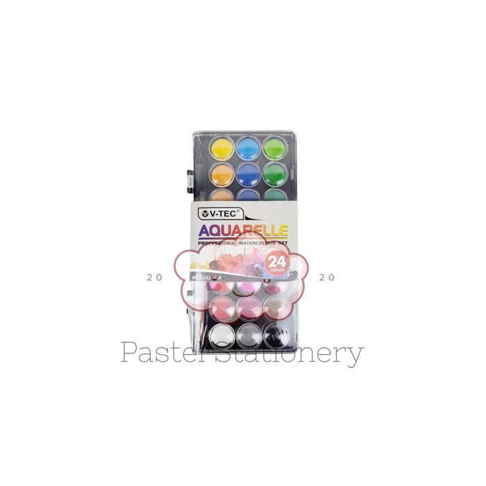 

V-Tec Aquarelle Watercolor Cake 24 Color - Cat Air VTec 24 Warna
