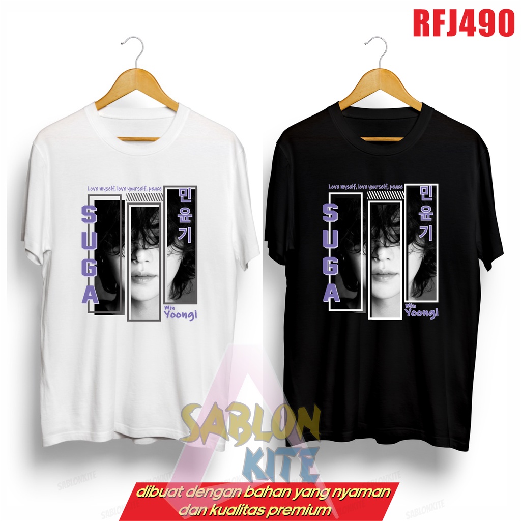 Gratis Fotocard ! Kaos kpop Suga Yoongi RFJ490 bt