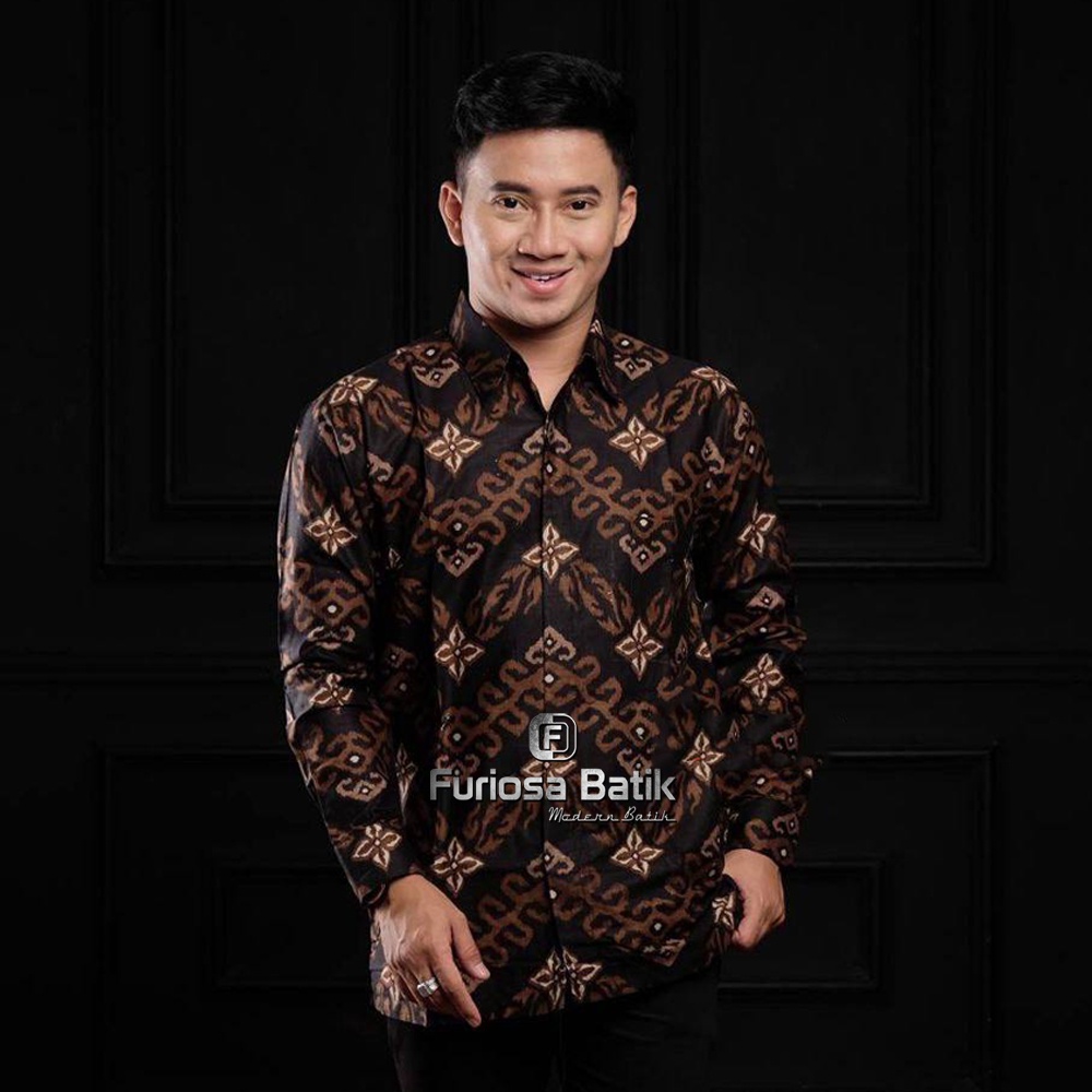 FURIOSA BATIK SANGKURIANG MERAH Kemeja Batik Pria Modern Lengan Panjang Batik Pra