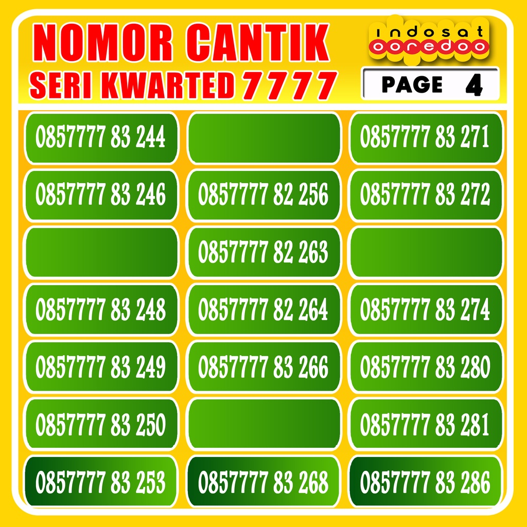 Kartu Perdana Nomor Cantik Indosat Tripel Murah