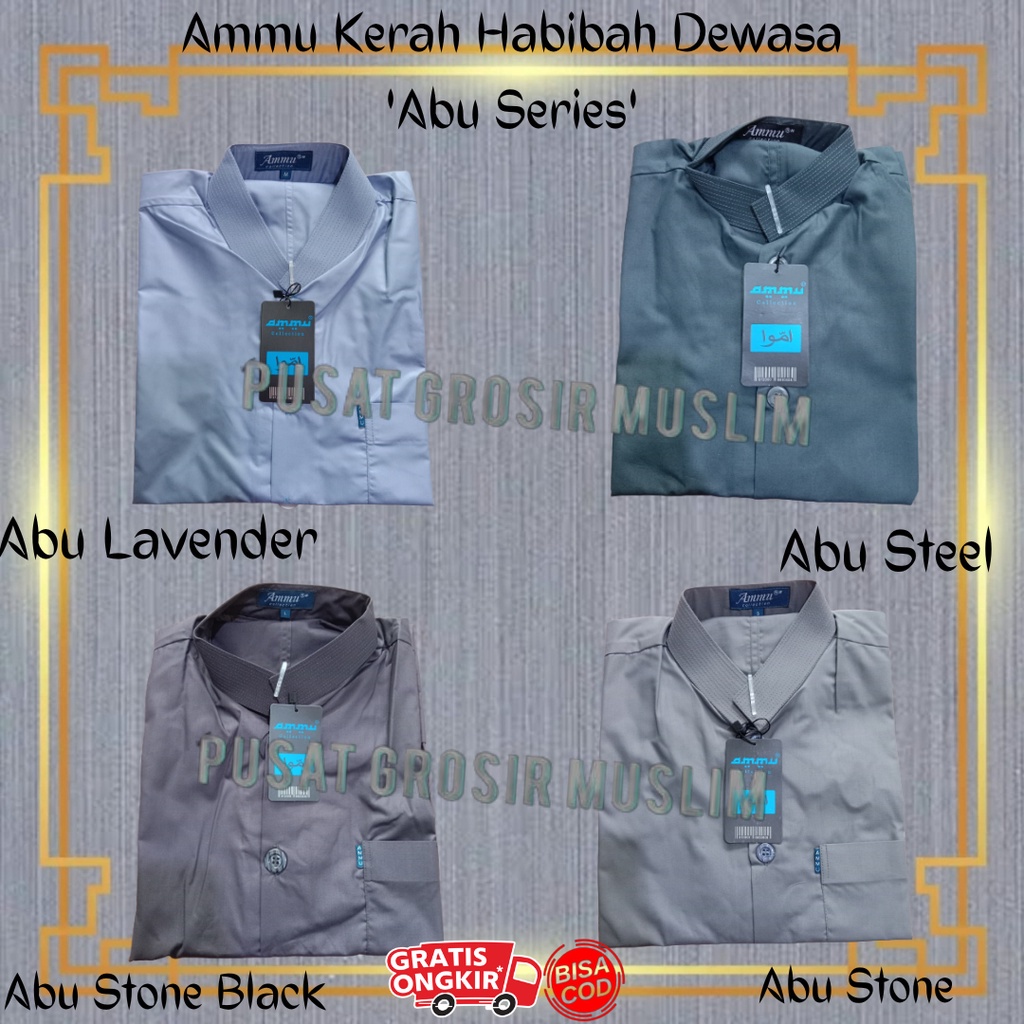 Baju Koko Ammu Dewasa Abu abu Series Termurah!!!