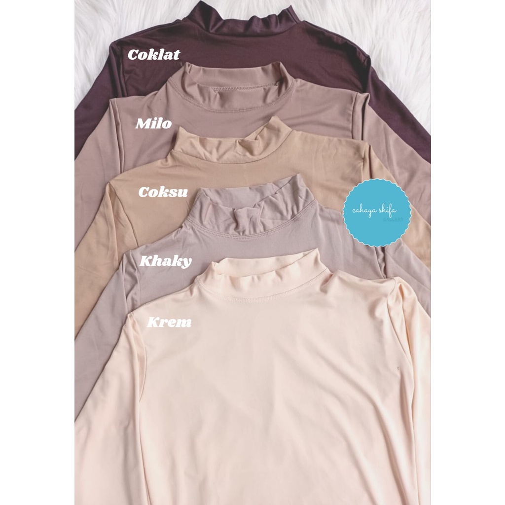 Manset baju / badan /dalaman baju lengan panjang high neck All size fit to L