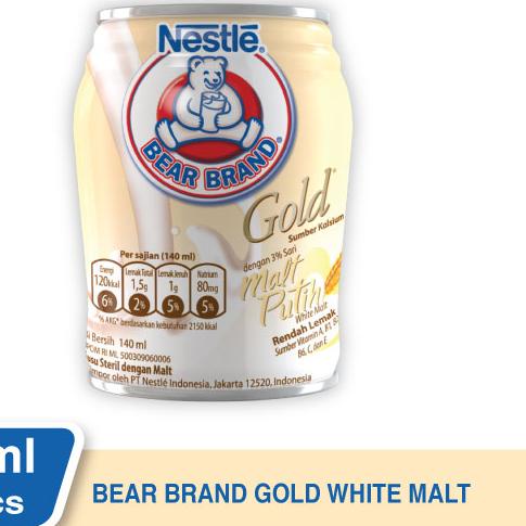 

Ω Bear Brand Gold Malt Putih 5 x 140 mL ✩